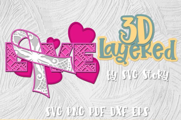 3D Breast Cancer Sign Pink Ribbon 04: A Sharp 3D SVG for Empathetic Editorial Design