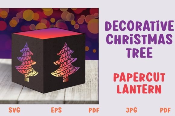 3D SVG Christmas Tree Lantern Design for Marketing Visuals