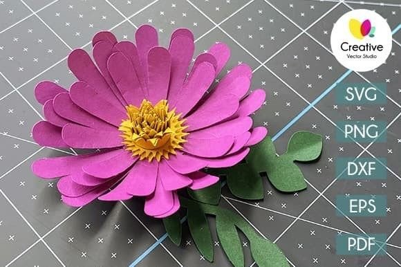 3D SVG Paper Flower Template №4 for Branding & Marketing