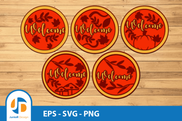 Autumn Welcome Ornament Sign 3D SVG Bundle for Fall Digital Sellers