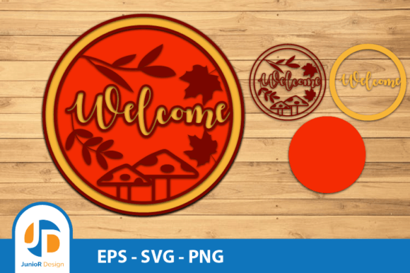 Autumn Welcome Ornament Sign 3D SVG for Creative Sellers