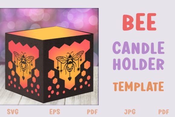 Bee Candle Holder Template – 3D SVG for Shadow Box Crafters
