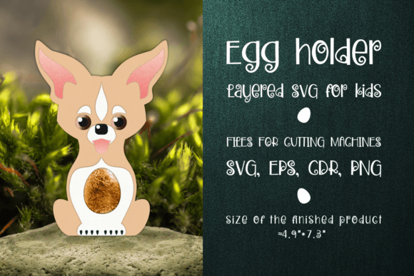 Charming Chihuahua Dog Egg Holder Template SVG for Playful Editorial Design