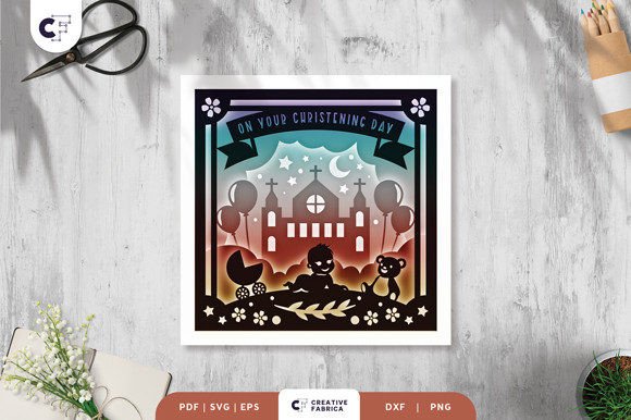 Christening Day 3D Shadow Box – A Baby-Themed 3D SVG for Crafters and Digital Sellers