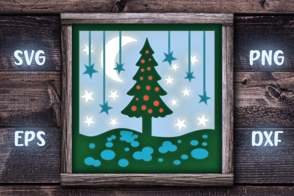 Christmas Tree Shadow Box – 4 SVG Layers: A 3D SVG Design for Winter-Themed Branding