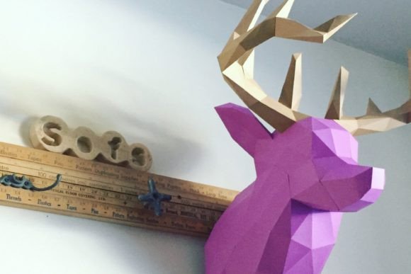 Deer Head Paper Sculpture: 3D SVG for Animal Lovers & Craft Makers