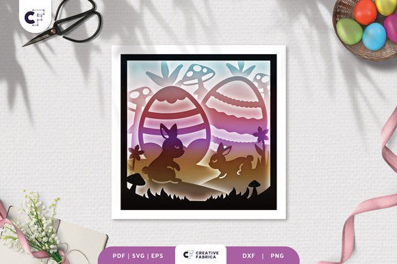 Easter Scene 3D SVG Shadow Box Design Review for Crafters