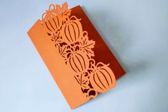 Elegant 3D SVG Pumpkin Tri Fold Card for Holiday Digital Products