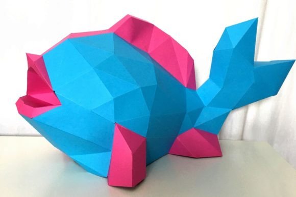Fish Paper Sculpture: 3D SVG Design for Animal-Themed Visual Storytelling
