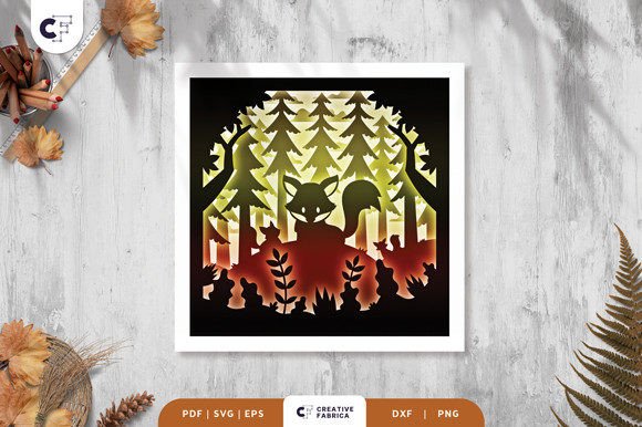 Fox in the Autumn Forest 3D Shadow Box – A Fall 3D SVG with Real Crafting Potential