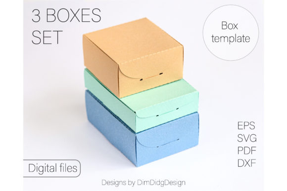 Gift Box SVG SET of 3 Jewelry Box SVG – 3D SVG Shapes for Brand-Forward Packaging