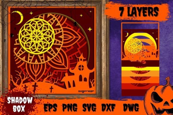h1Scary House Shadow Box SVG: A 3D SVG Design for Halloween-Themed Digital Products/h1