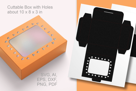 Hearts Around Window Gift Box Template: A 3D SVG Shape for Editorial Charm