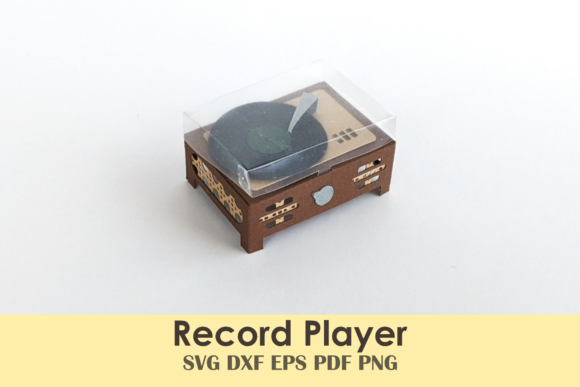 Mini Record Player Template: A Playful 3D SVG for Unique Brand Packaging and Local Business Design