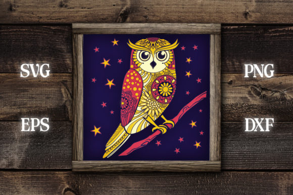 Owl with Stars Shadow Box BONUS – A 3D SVG for Magical Handmade Decor