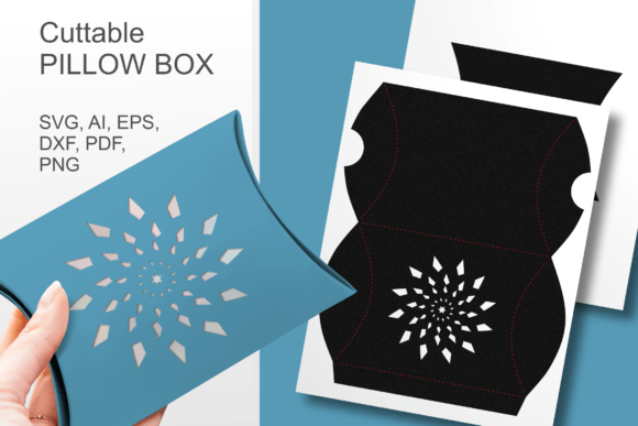 Snow Crystal Pillow Gift Box Paper Cut: A 3D SVG for Winter-Themed Gift Boxes