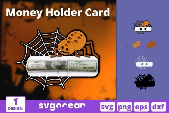 Spider Money Holder Card Svg: A 3D SVG Design for Bold Branding and Marketing Visuals