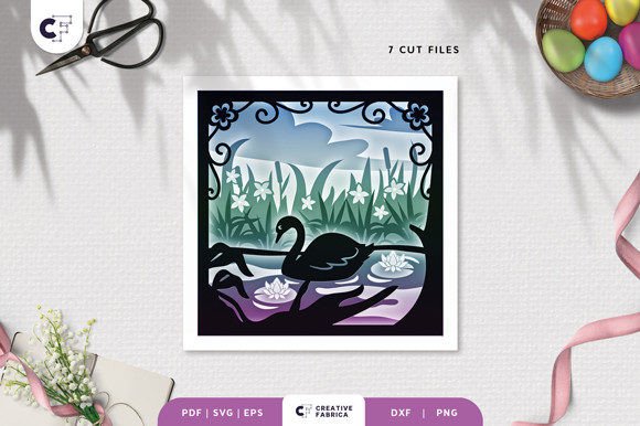 Swan in the Pond 3D Shadow Box: A Fresh 3D SVG for Animal-Inspired Design Projects