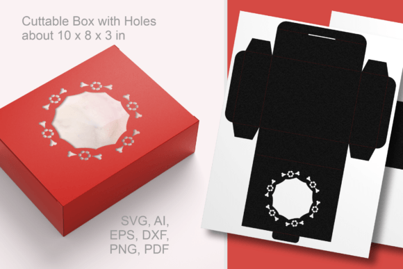 Tiny Ornaments Window Gift Box Template: 3D SVG for Creative Branding and Marketing Visuals