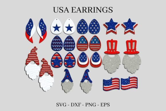 USA Earrings SVG Bundle: 3D SVG Design for Independence Day Branding